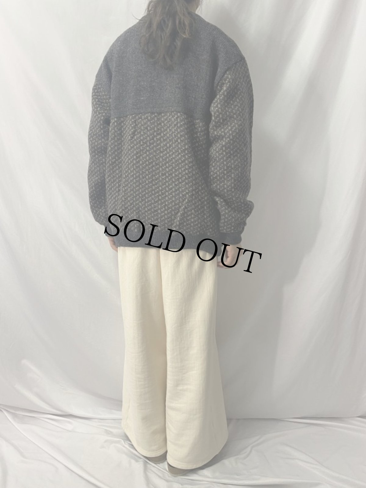 画像4: 70〜80's L.L.Bean NORWAY製 バーズアイ柄 プルオーバーウールニットセーター L (4)