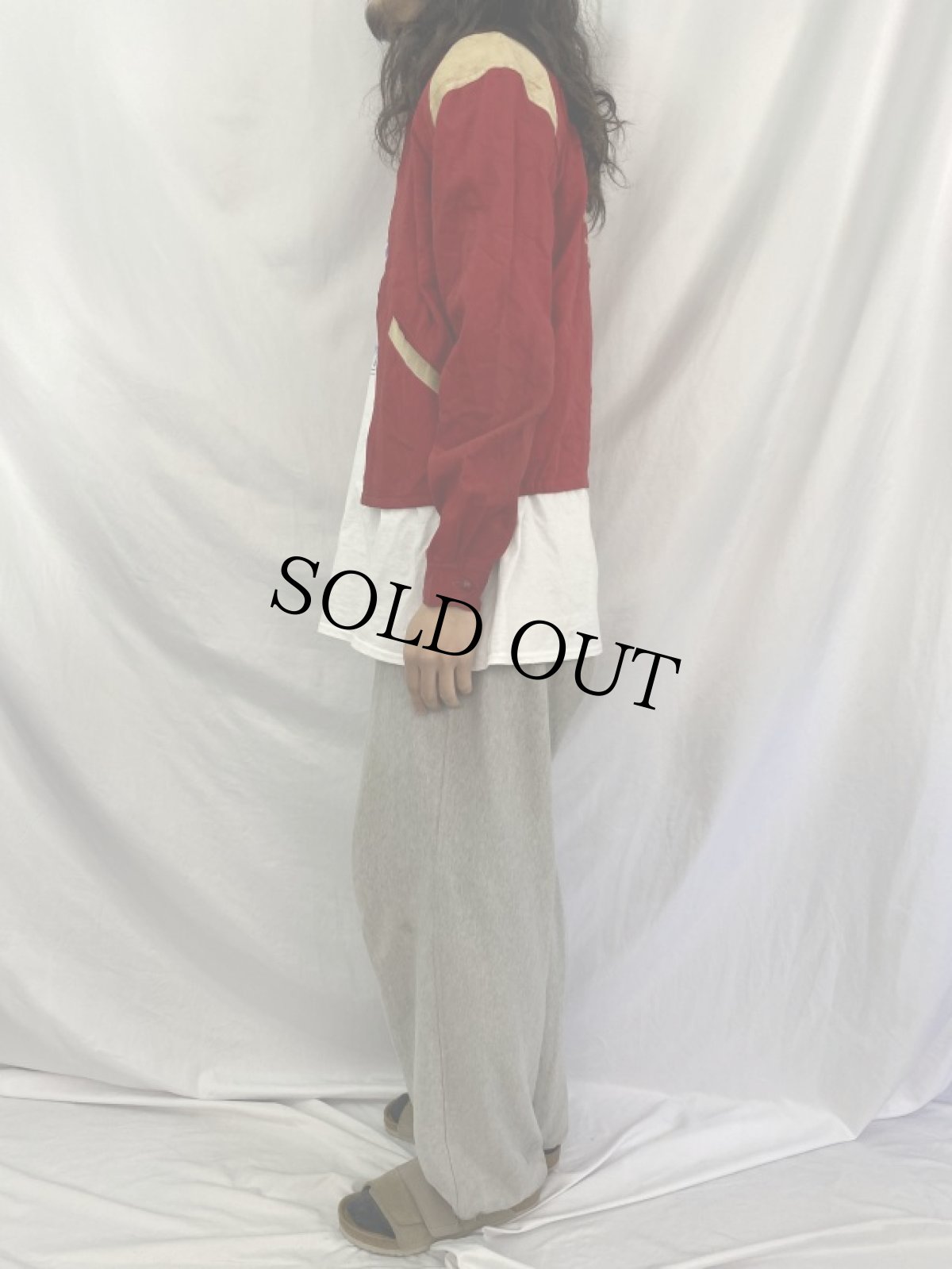 画像3: 50's Champion Sportswear "FOR CHRIST AND THE CHURCH" プリント入り 2トーン ドリズラージャケット S (3)