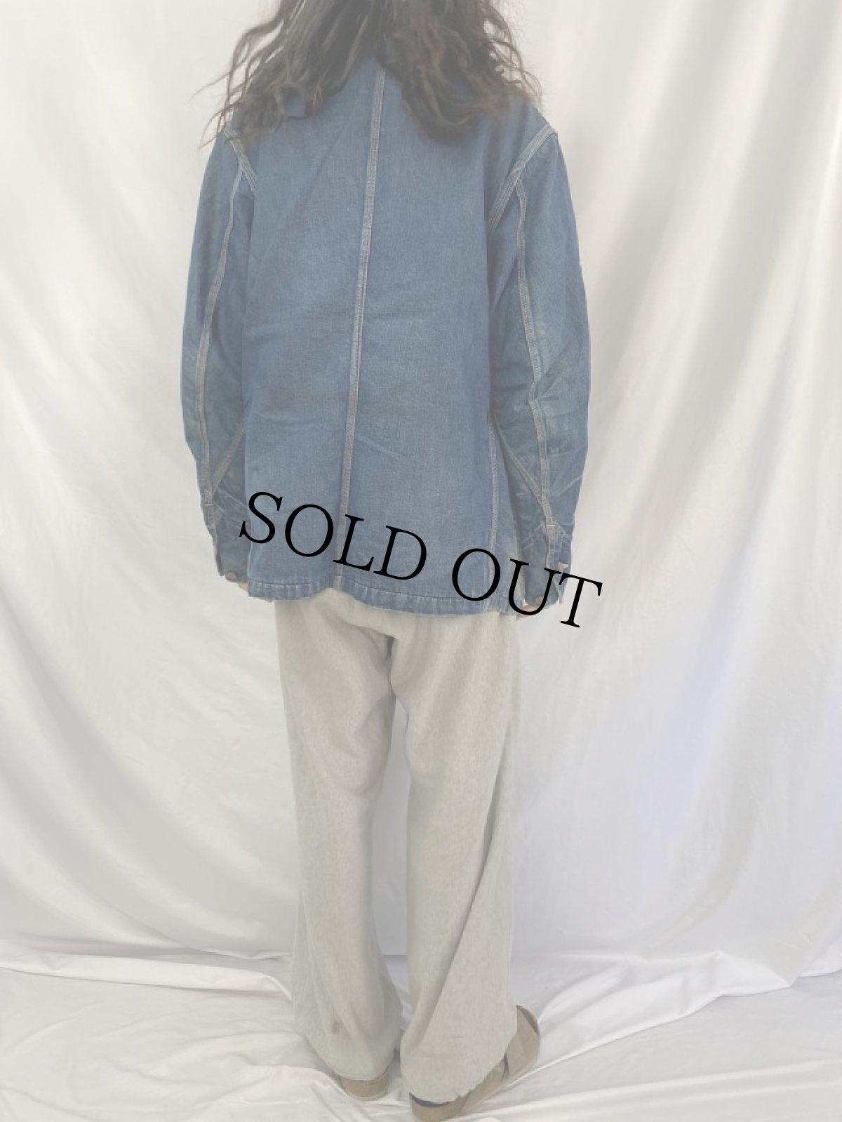 画像4: 60's Lee 81-LJ ブランケットライナー デニムカバーオール SIZE42R (4)