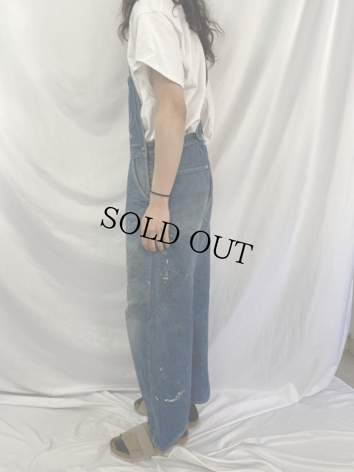 画像3: 40's Lee JELT DENIM "ロングL×ハウスタグ" ローバック デニムオーバーオール (3)