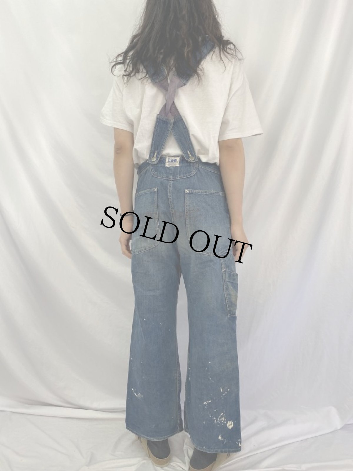 画像4: 40's Lee JELT DENIM "ロングL×ハウスタグ" ローバック デニムオーバーオール (4)