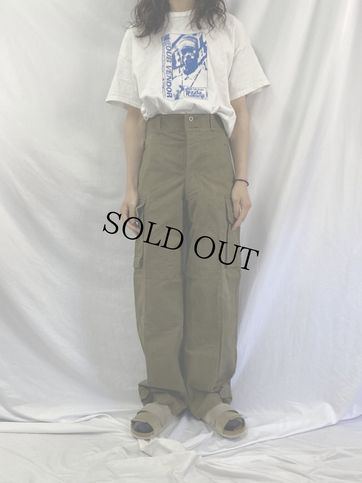 画像2: 60's French Army M-47 "移行期" ヘリンボーンツイル カーゴパンツ W31 (2)