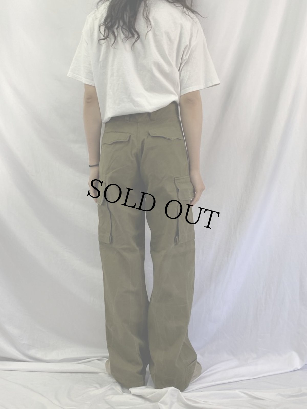 画像4: 60's French Army M-47 "移行期" ヘリンボーンツイル カーゴパンツ W31 (4)