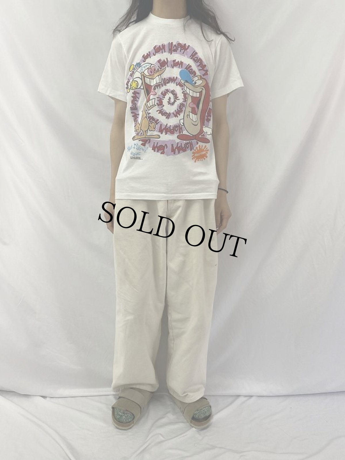 画像3: 90's The Ren and Stimpy Show USA製 キャラクタープリントTシャツ L (3)