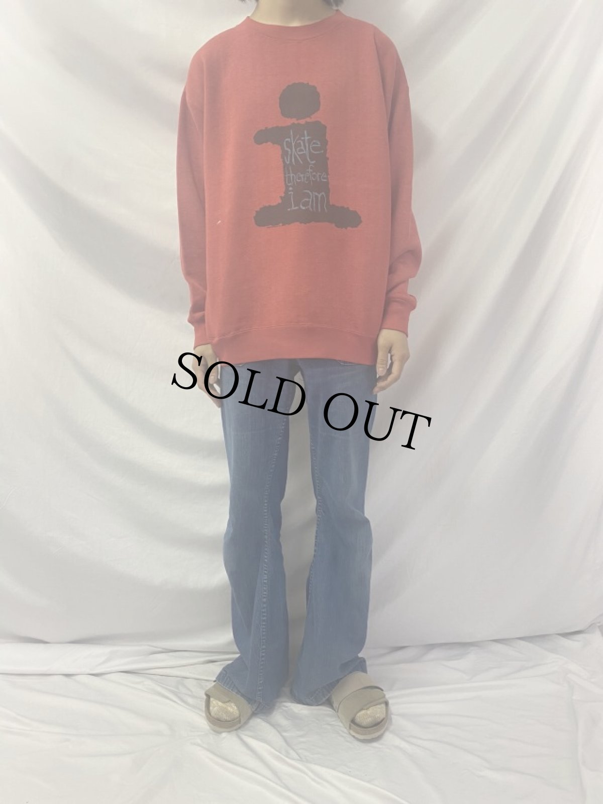 画像2: 90's VISION STREET WEAR "Skate therefore i am" プリントスウェット L (2)