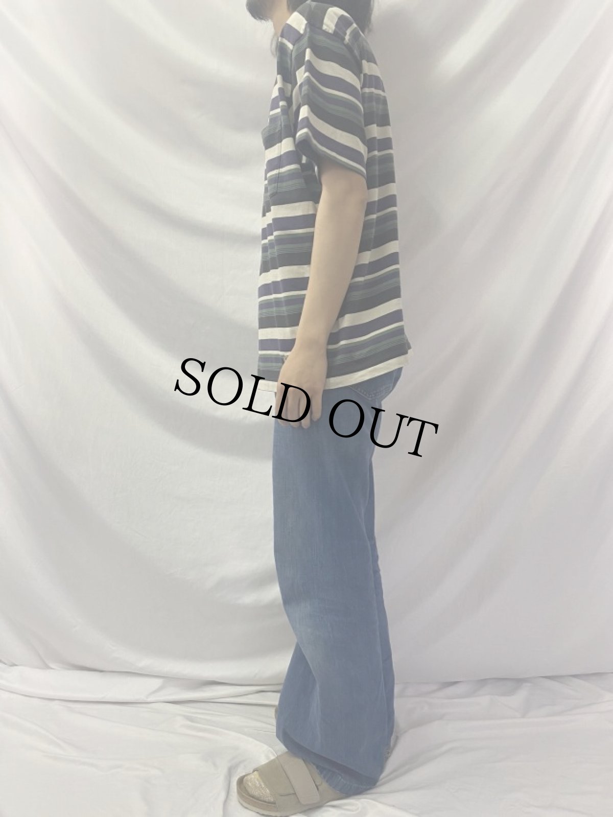 画像3: 80's Stussy USA製 ボーダー柄 Tシャツ M (3)