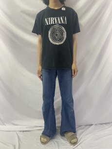 画像2: 90's NIRVANA サークル ロックバンドプリントTシャツ (2)