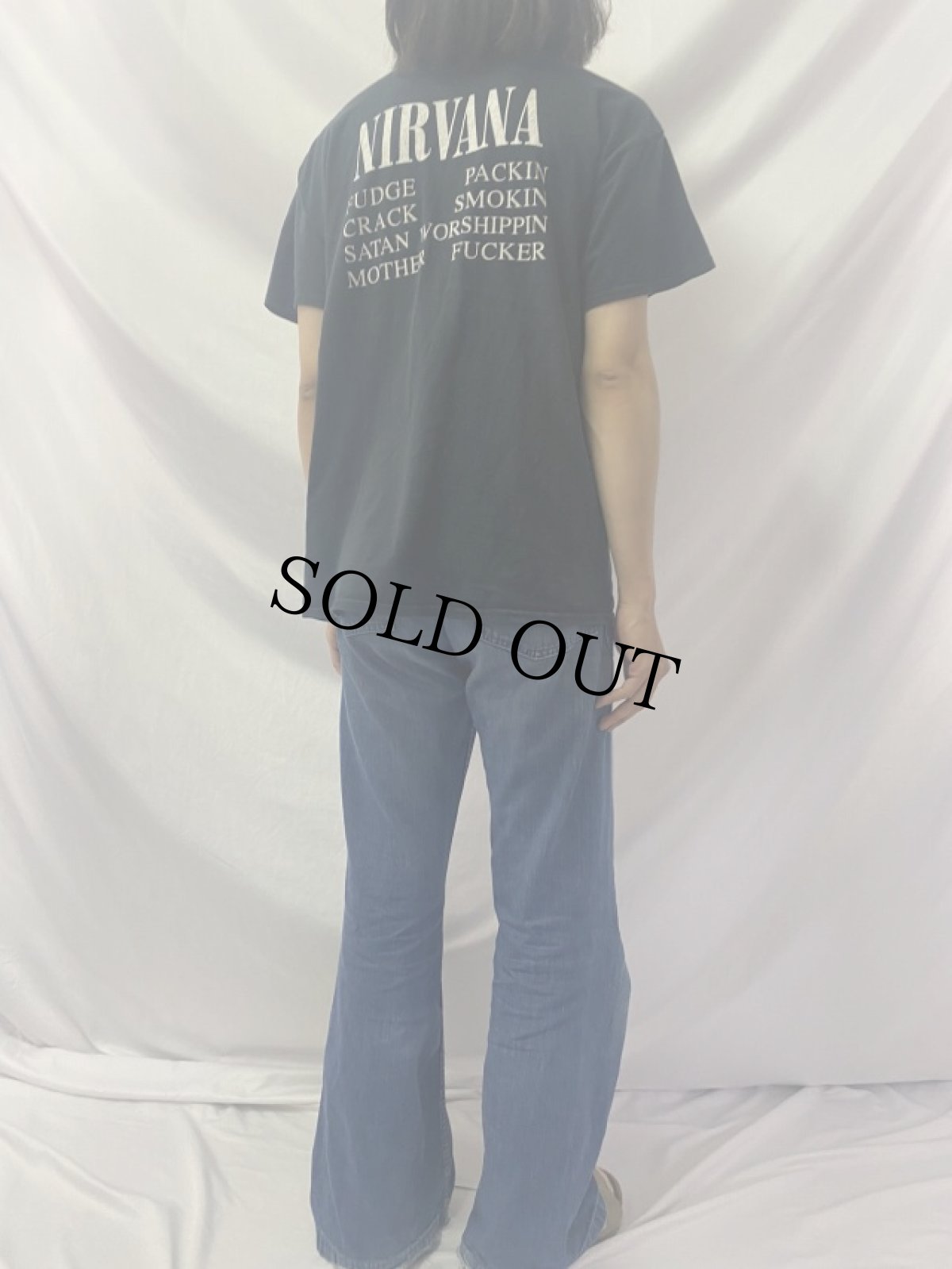 画像4: 90's NIRVANA サークル ロックバンドプリントTシャツ (4)