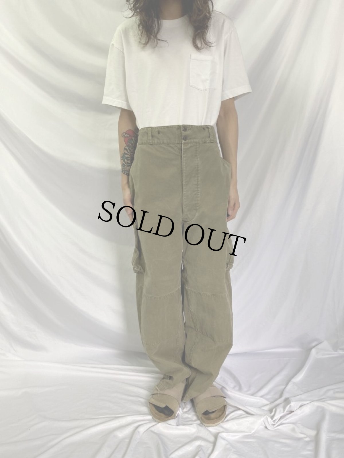 画像2: 40's French Army M-47カーゴパンツ 前期 W39 (2)