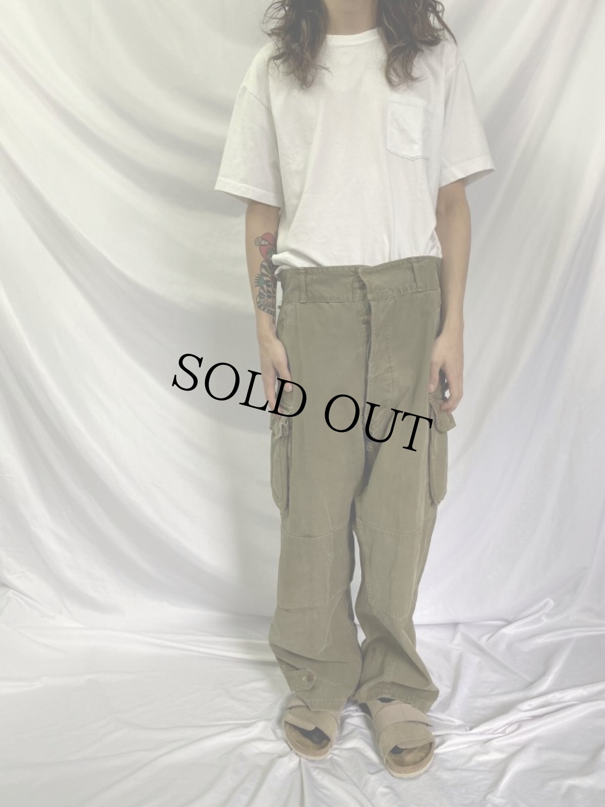 画像2: 40's French Army M-47カーゴパンツ 前期 W31 (2)