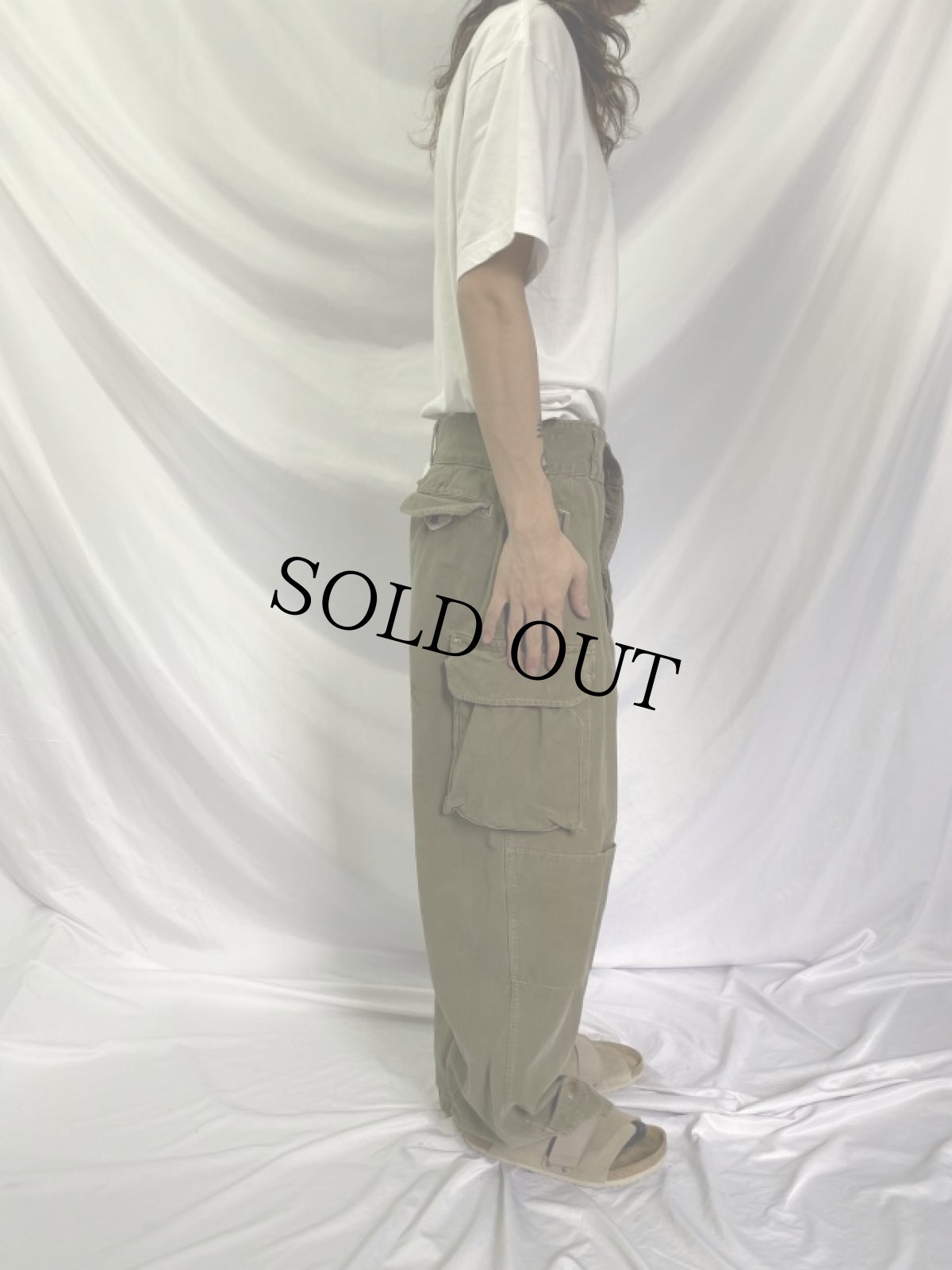 画像3: 40's French Army M-47カーゴパンツ 前期 W31 (3)