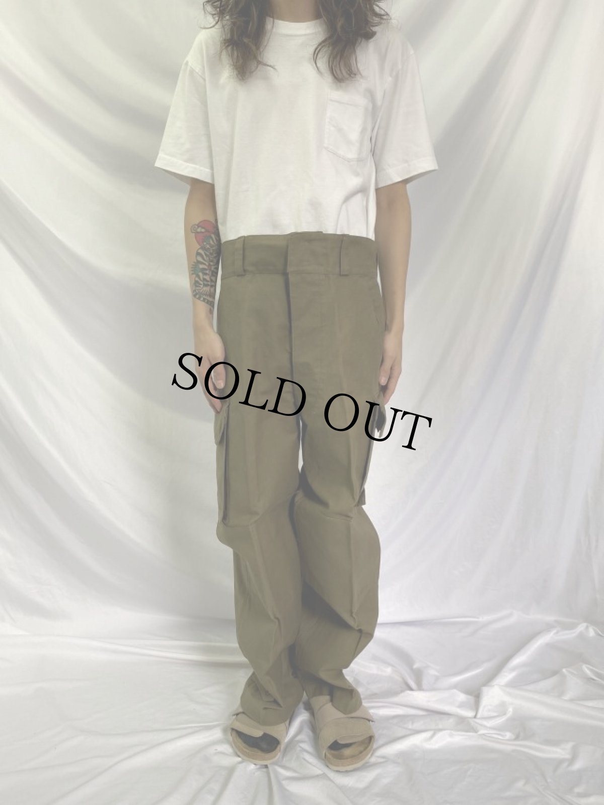 画像2: 40's French Army M-47カーゴパンツ 前期 DEADSTOCK W34 (2)