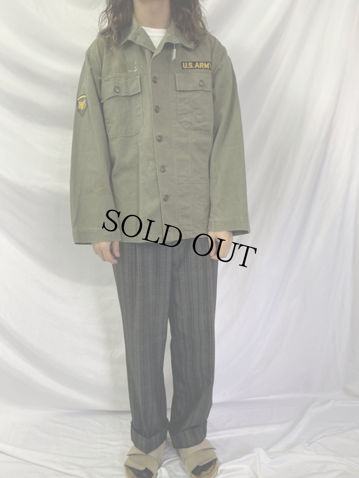 画像2: 40〜50's U.S.ARMY M-47 HBT ユーティリティシャツ SIZE36R (2)