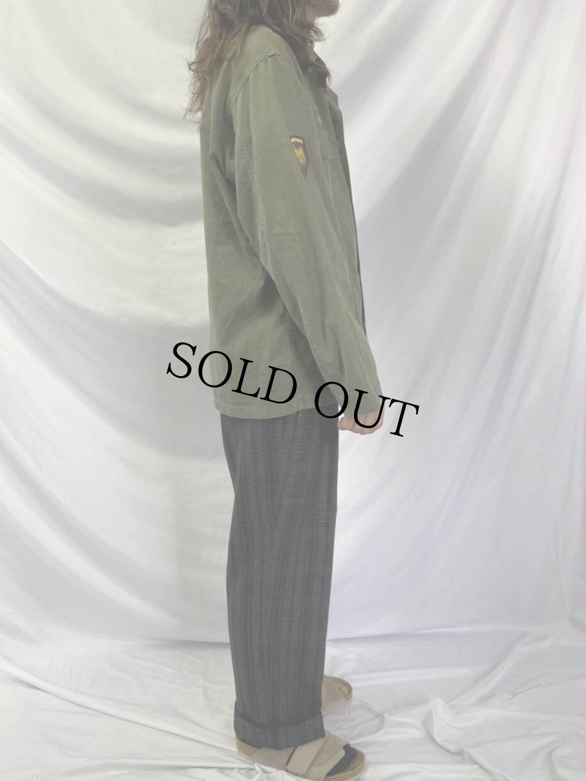 画像3: 40〜50's U.S.ARMY M-47 HBT ユーティリティシャツ SIZE36R (3)