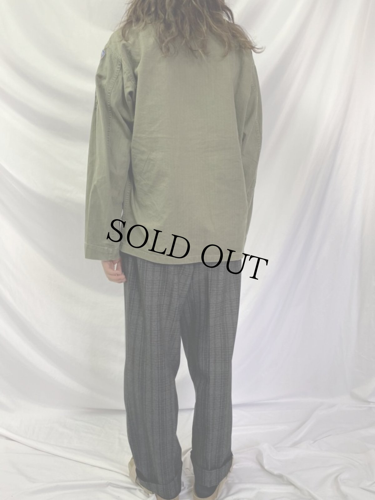 画像4: 40〜50's U.S.ARMY M-47 HBT ユーティリティシャツ SIZE36R (4)