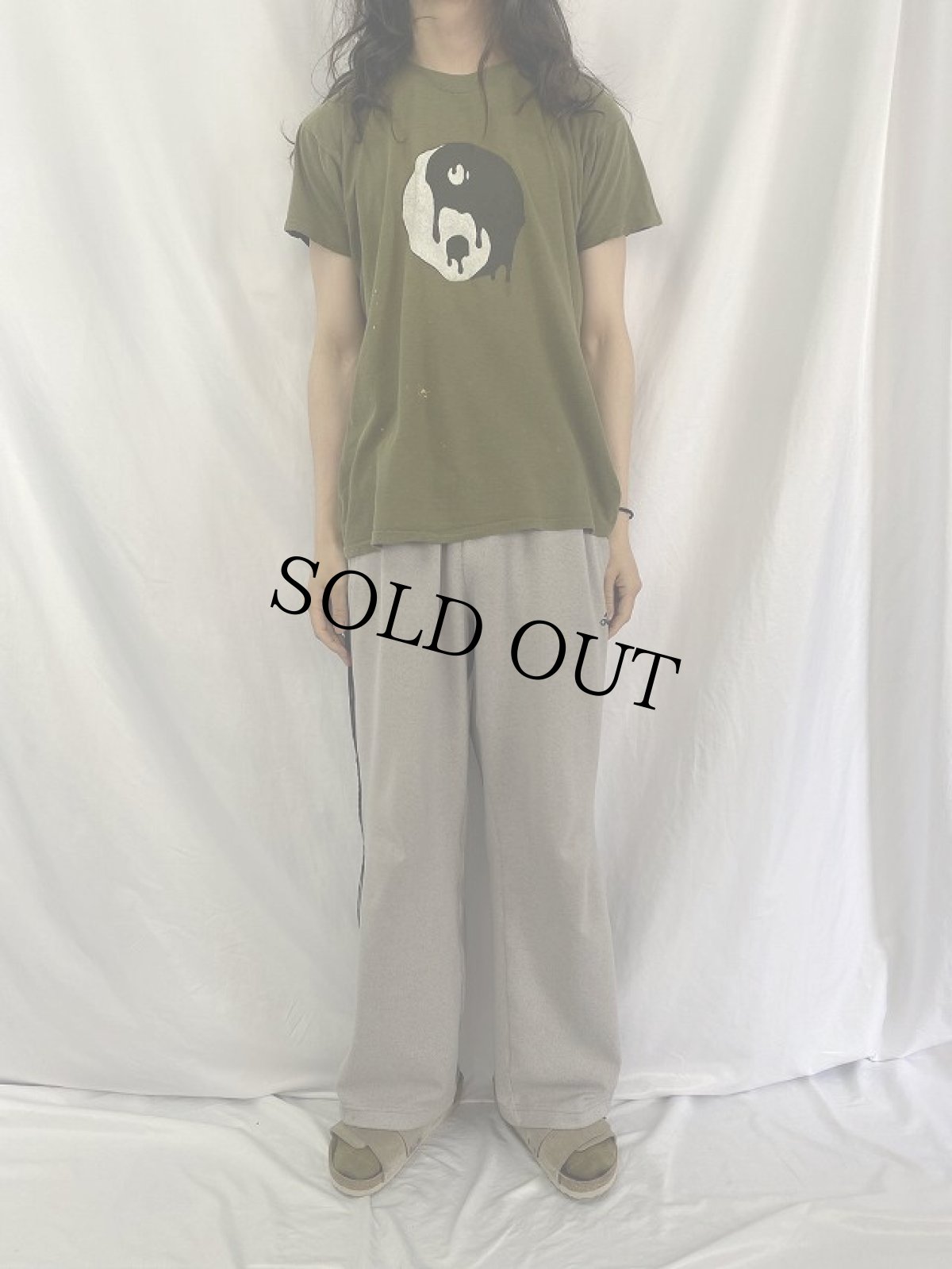 画像3: 80's USA製 陰陽デザイン プリントTシャツ L (3)