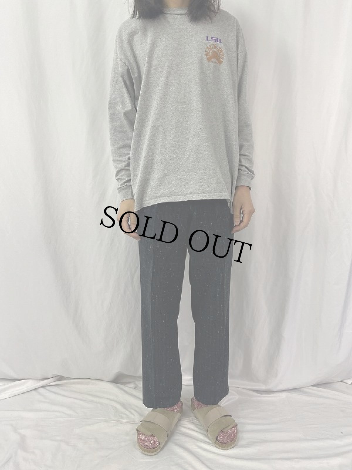 画像2: 80's CANADA製 ネップ混チェック柄 2タックスラックス BLACK W31 (2)