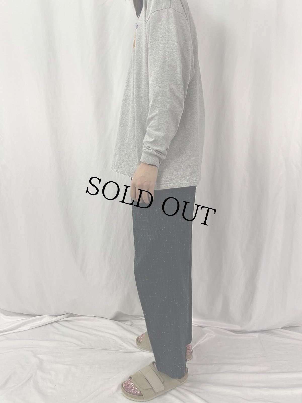 画像3: 80's CANADA製 ネップ混チェック柄 2タックスラックス BLACK W31 (3)