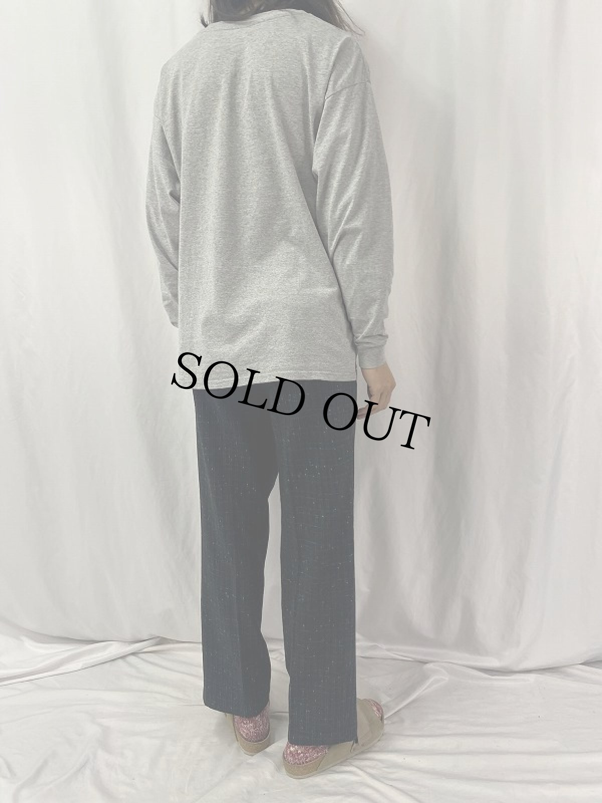 画像4: 80's CANADA製 ネップ混チェック柄 2タックスラックス BLACK W31 (4)