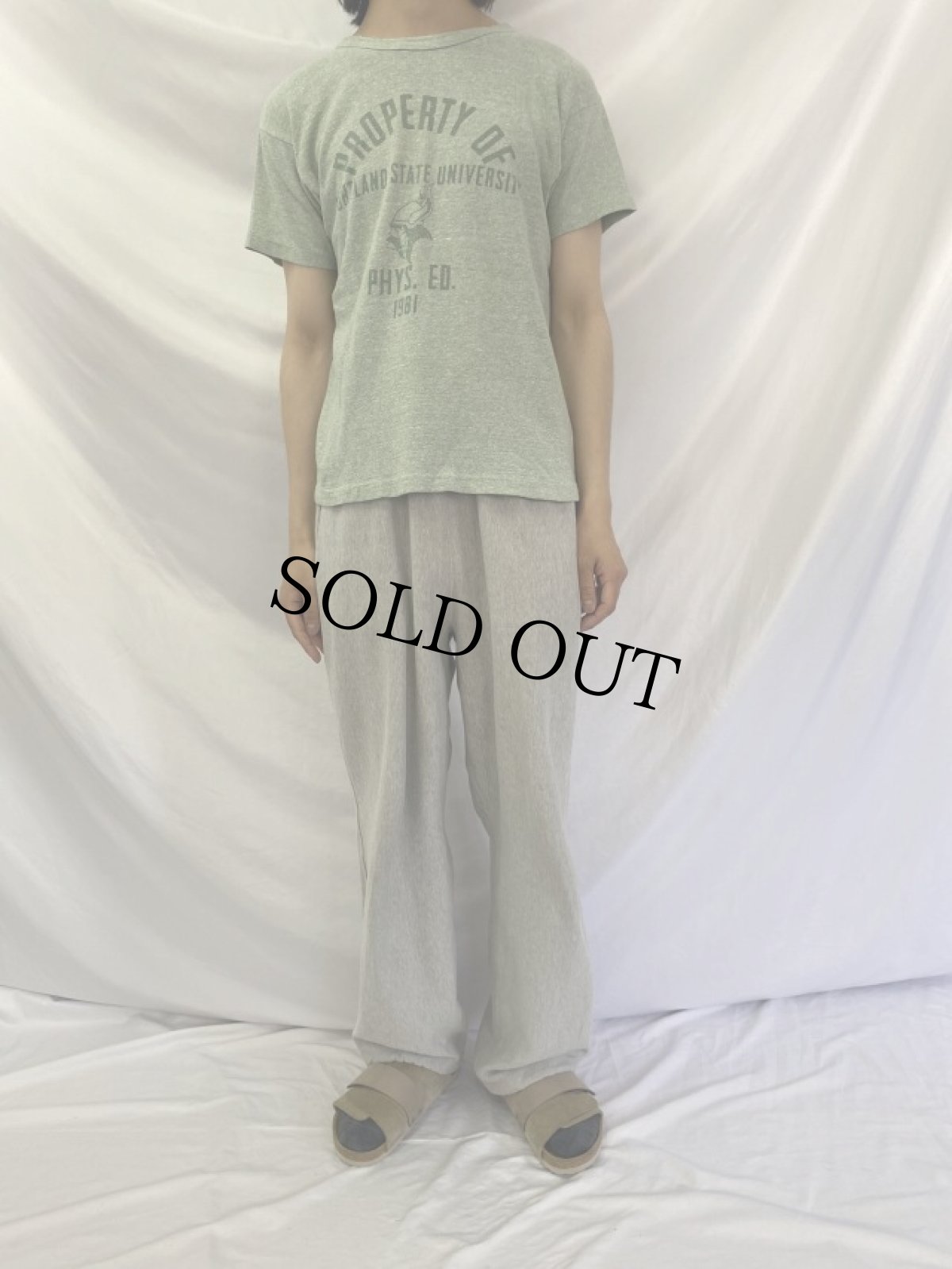 画像2: 80's Champion トリコタグ USA製 "PROPERTY OF PORTLAND STATE UNIVERSITY" プリントTシャツ M (2)