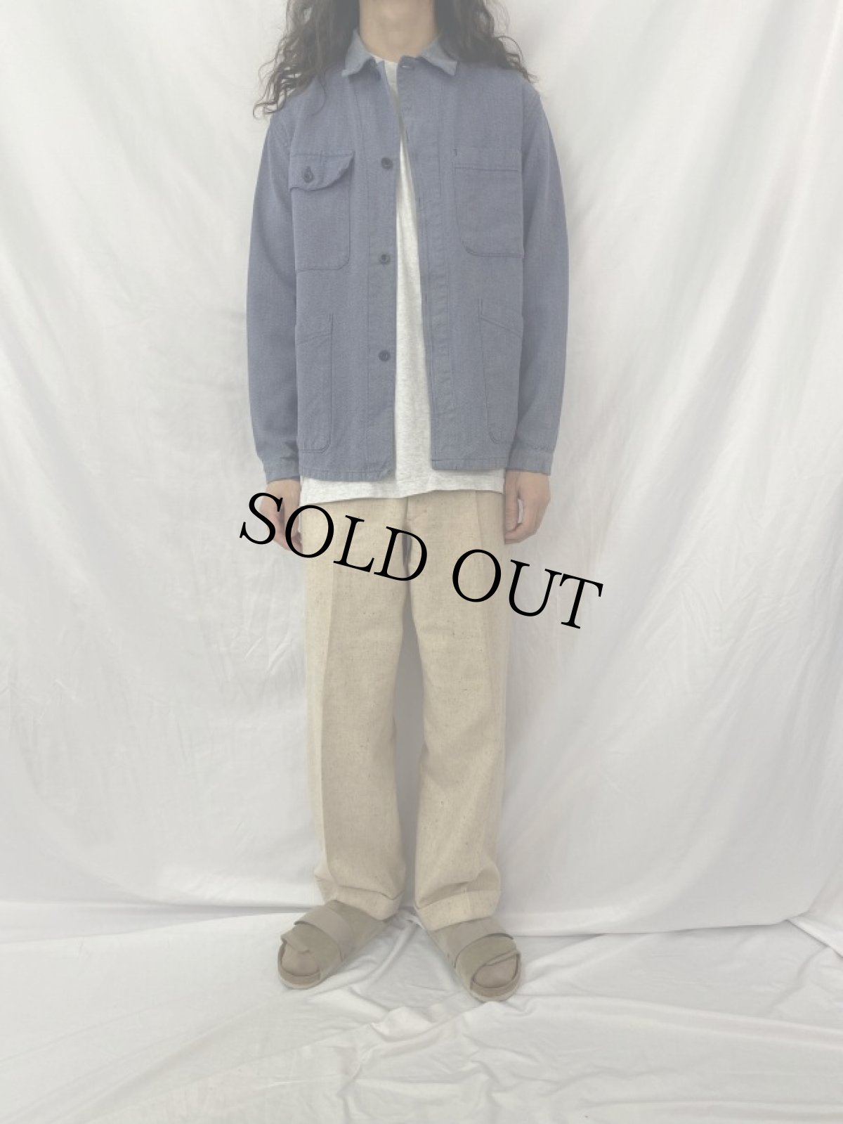 画像2: 70's EURO コットンツイル カバーオール SIZE50 (2)