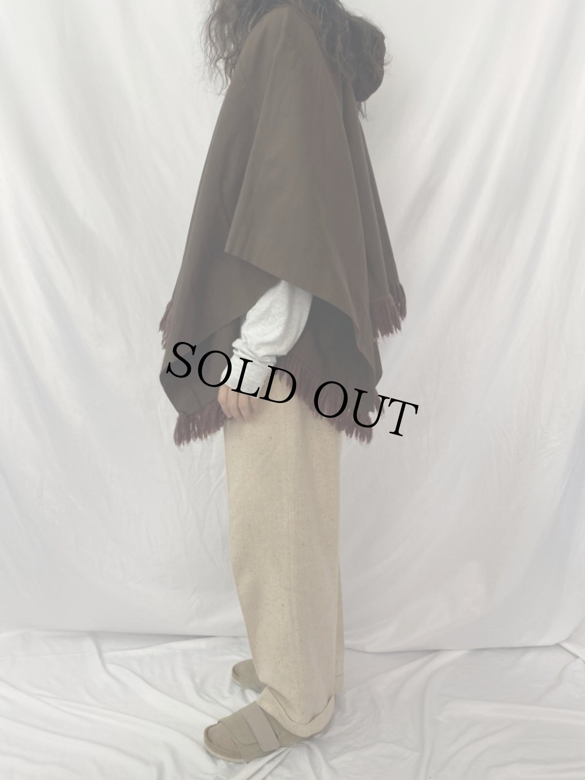 画像3: 60〜70's フリンジデザイン ダックポンチョ (3)