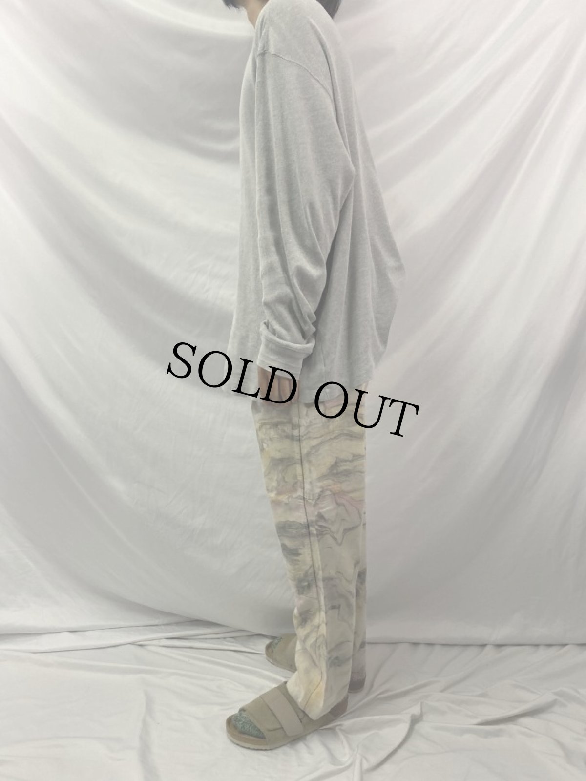 画像3: 80's マーブル染め ダブルニー ペインターパンツ W32 (3)