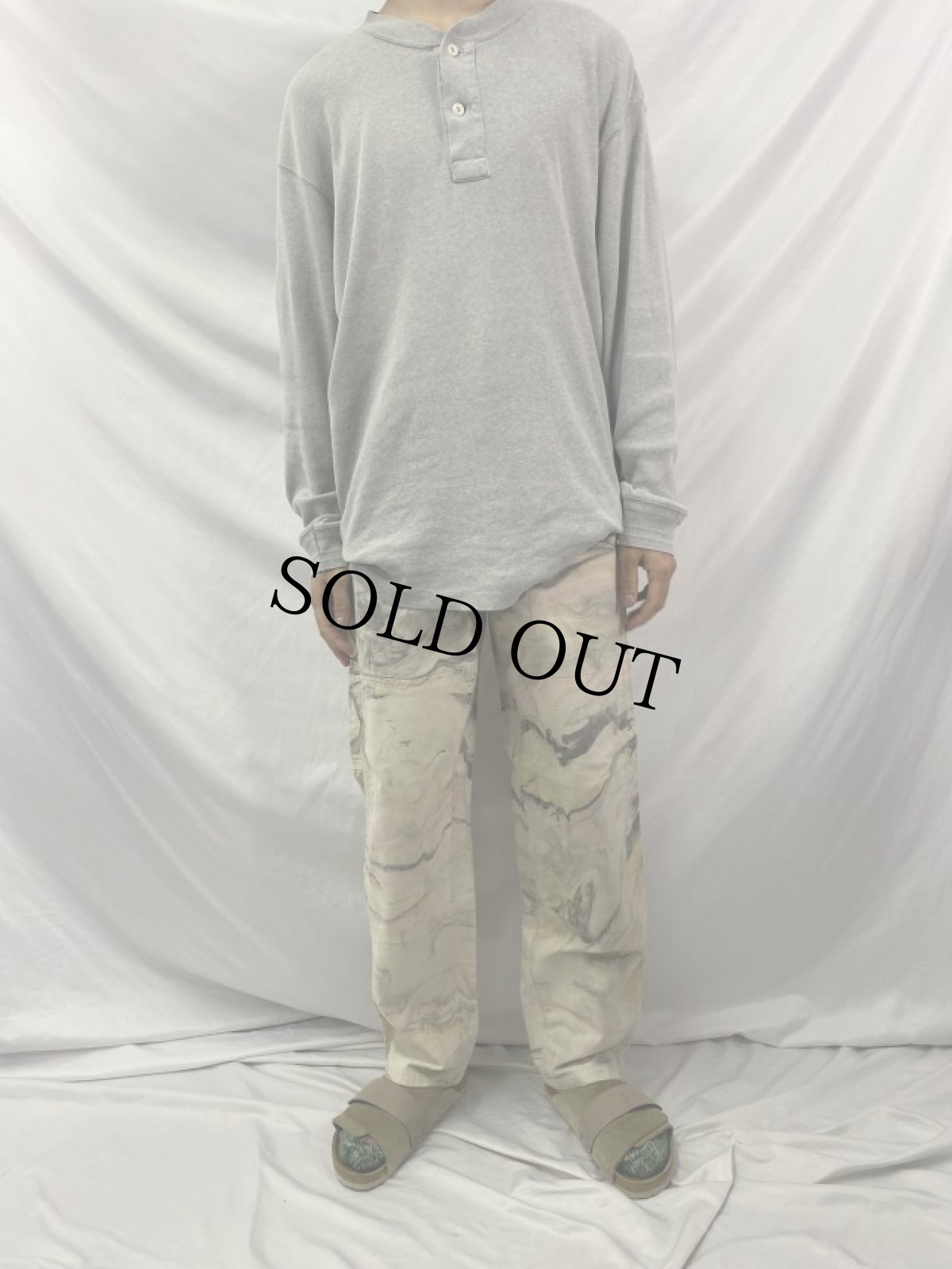 画像2: USA製 マーブル染め ダブルニー ペインターパンツ W31 (2)