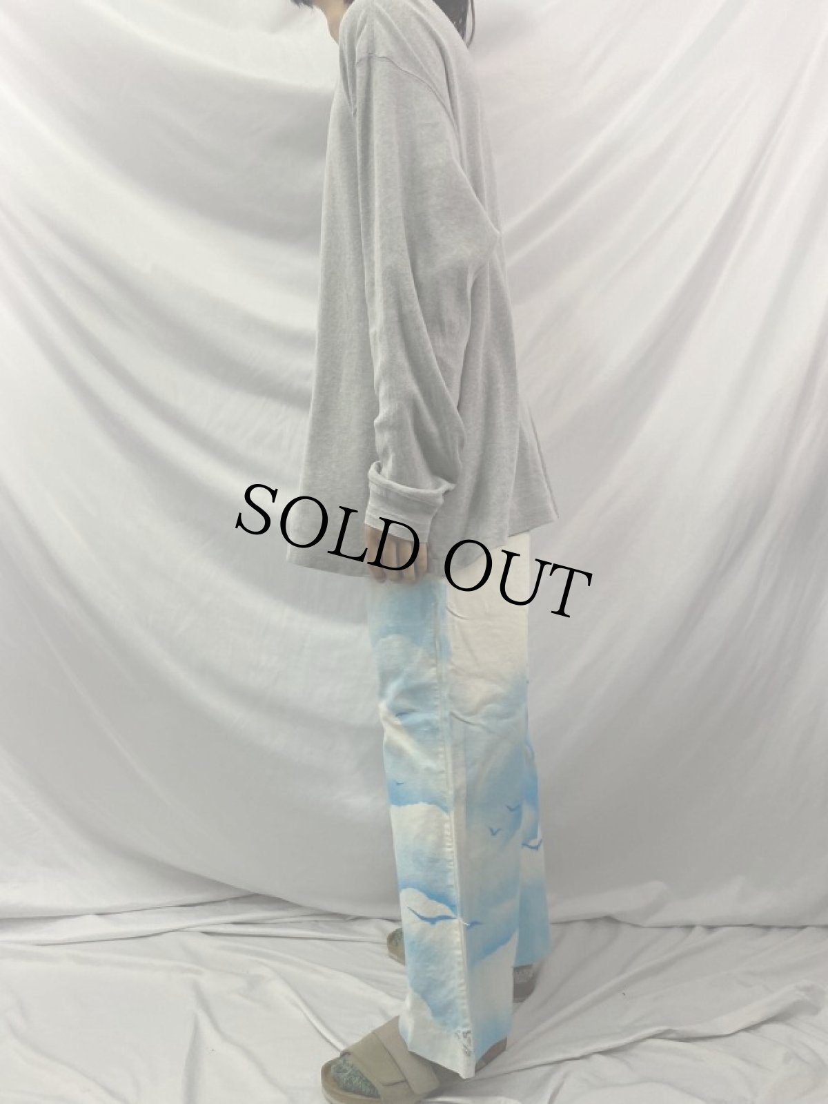 画像3: 70's グラデーション柄 パッチワーク フレアパンツ W30 (3)