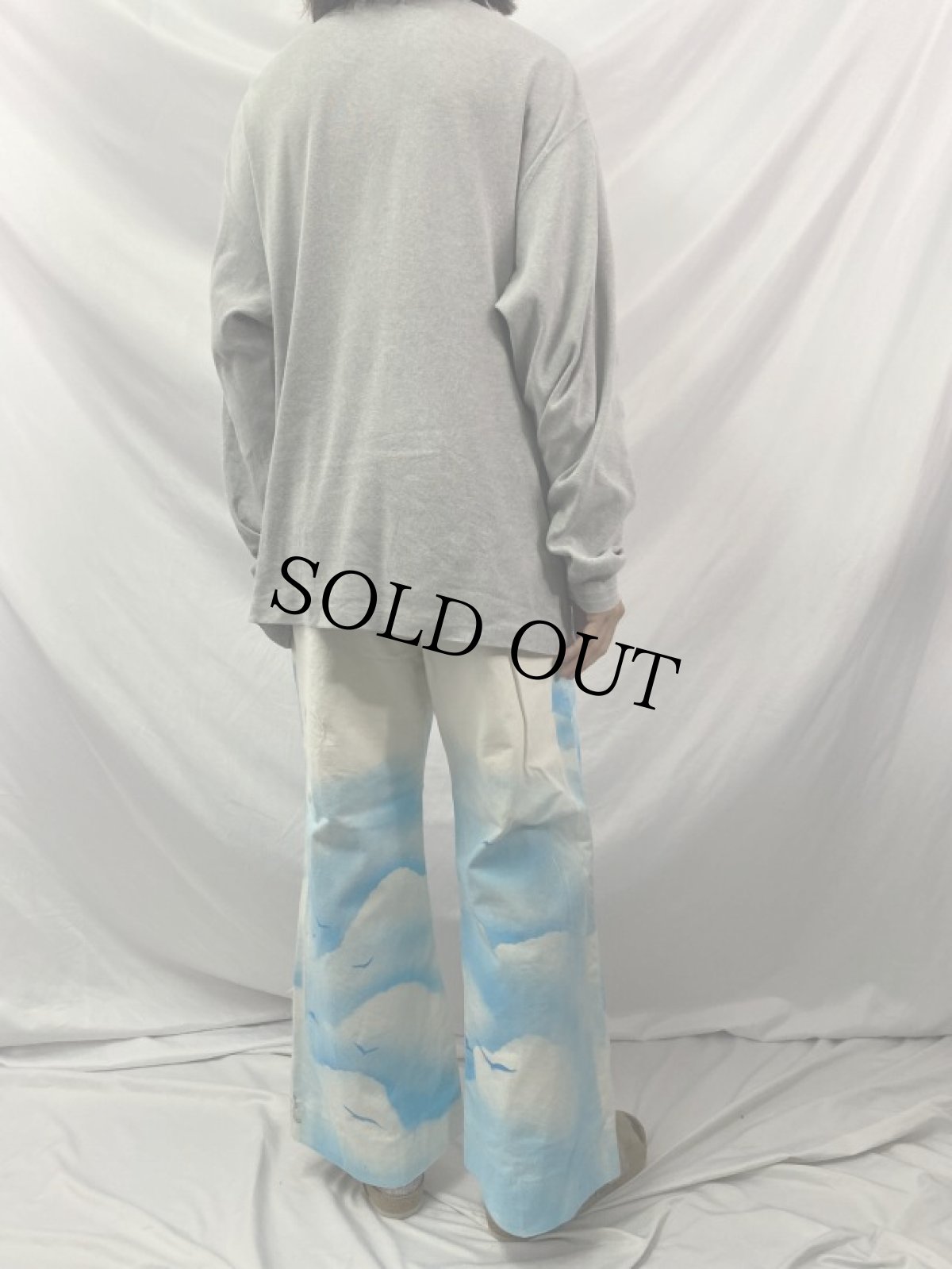 画像4: 70's グラデーション柄 パッチワーク フレアパンツ W30 (4)