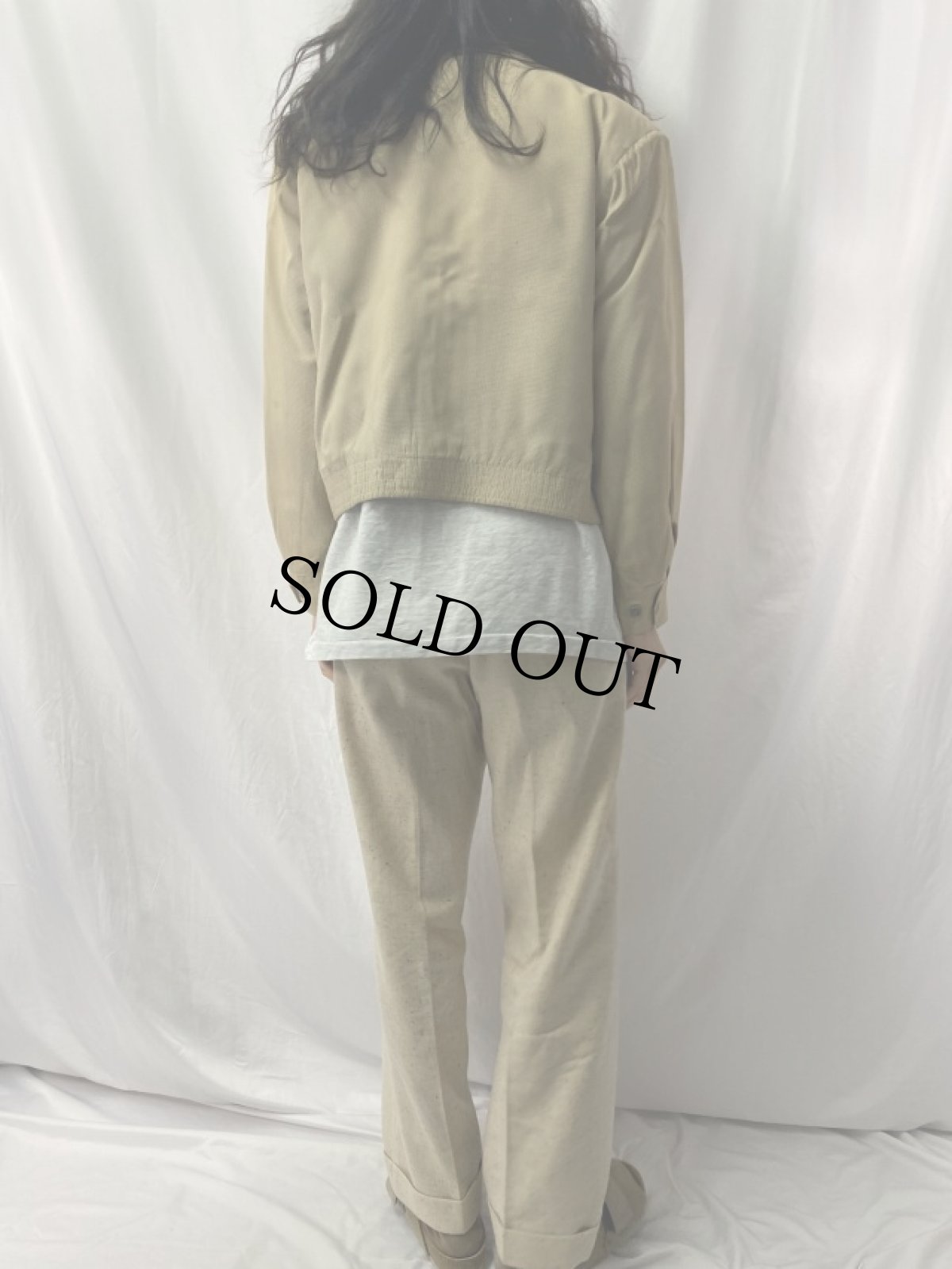 画像4: 60's Hollywood 千鳥格子柄 レーヨンジップジャケット (4)