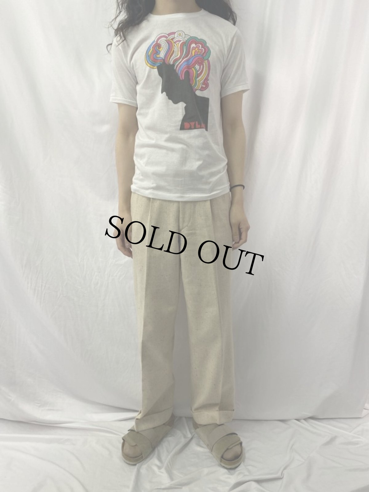 画像2: 70〜80's Milton Glaser "BOB DYLAN" アートプリントTシャツ M (2)