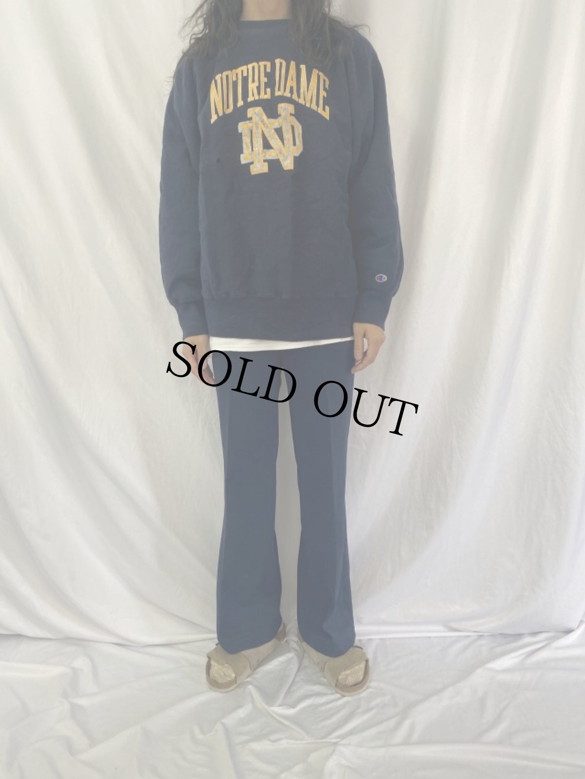 画像3: 80's Champion REVERSE WEAVE トリコタグ USA製 "NOTRE DAME" プリントスウェット XL (3)