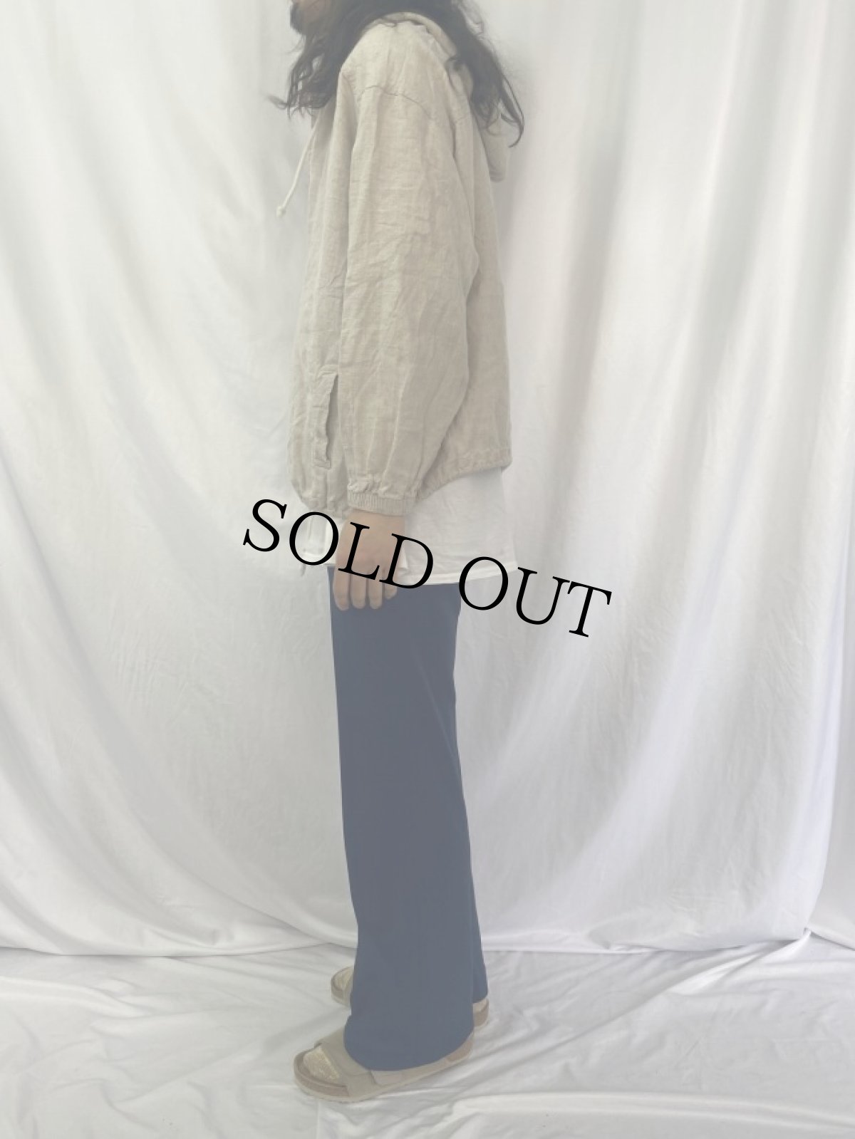 画像3: リネンアノラックパーカー L (3)