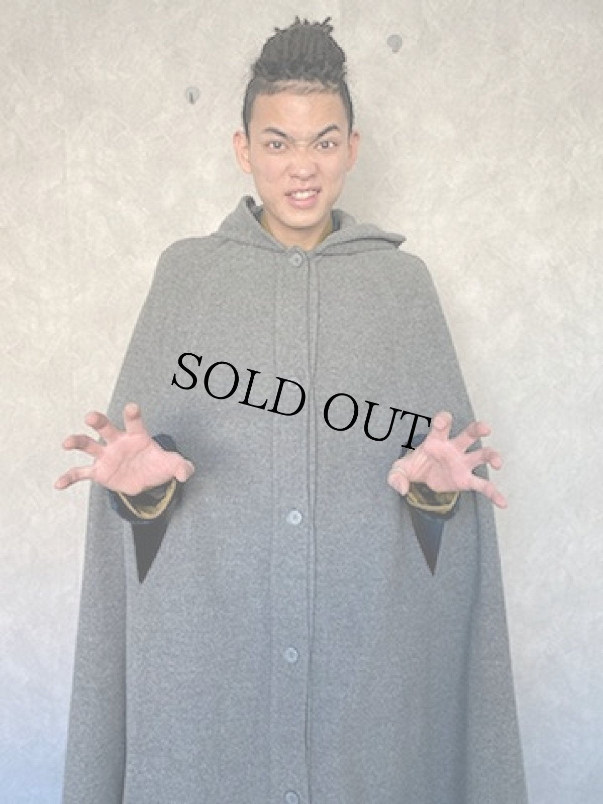 画像8: ウールロングポンチョ (8)