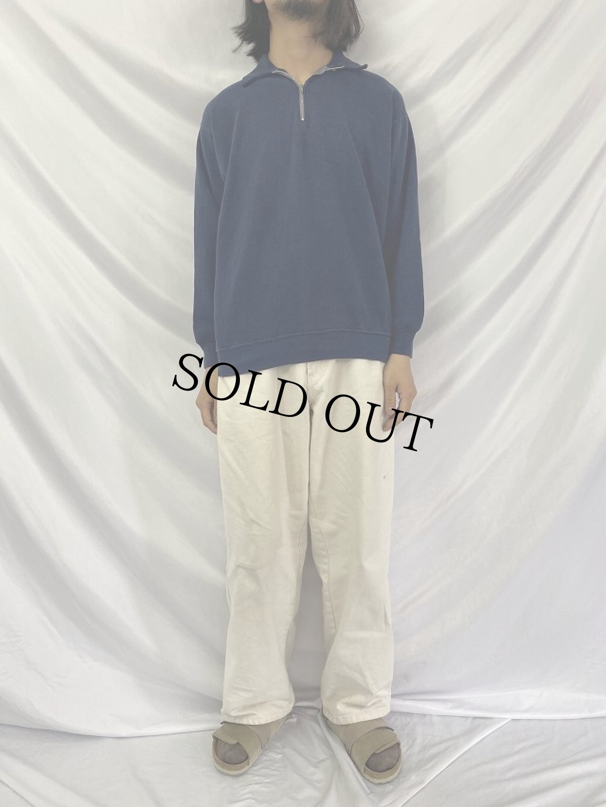 画像2: 60's CASUAL WEAR ハーフジップスウェット XL (2)