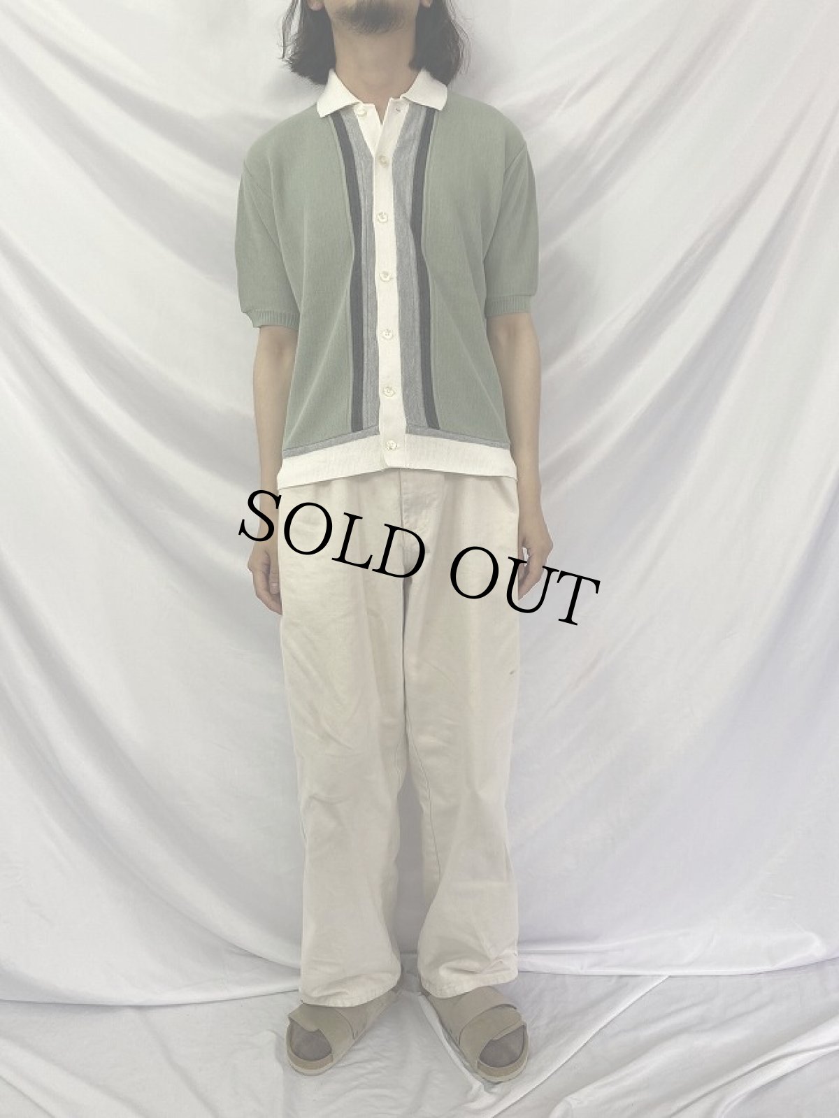 画像2: 70's PULITAN バンロンポロシャツ L (2)