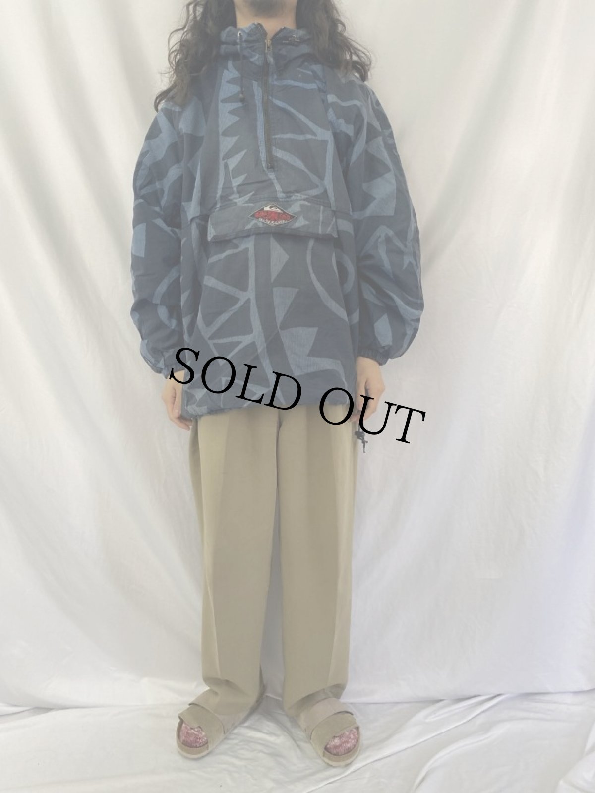 画像2: 90's QUICKSILVER 総柄 アノラックパーカー M (2)