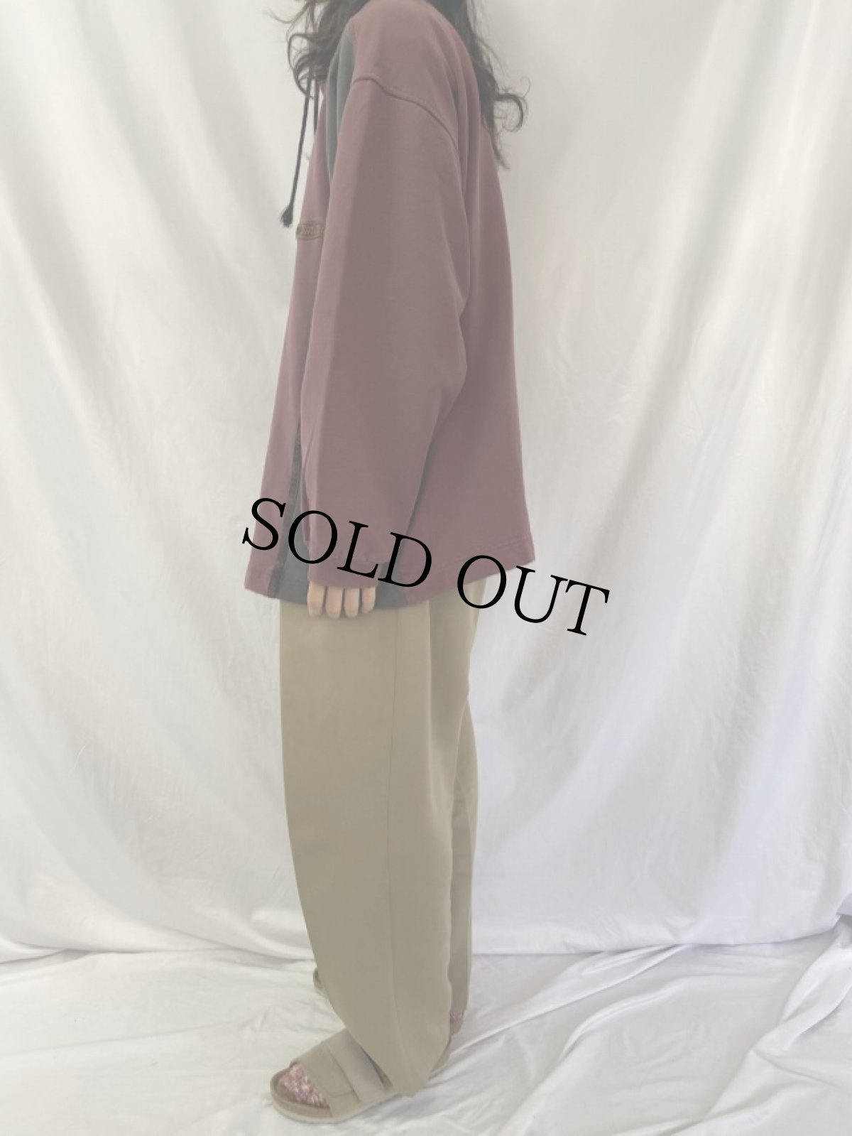 画像3: 90's QUICKSILVER ストライプ柄 ハイネックスウェット XL (3)