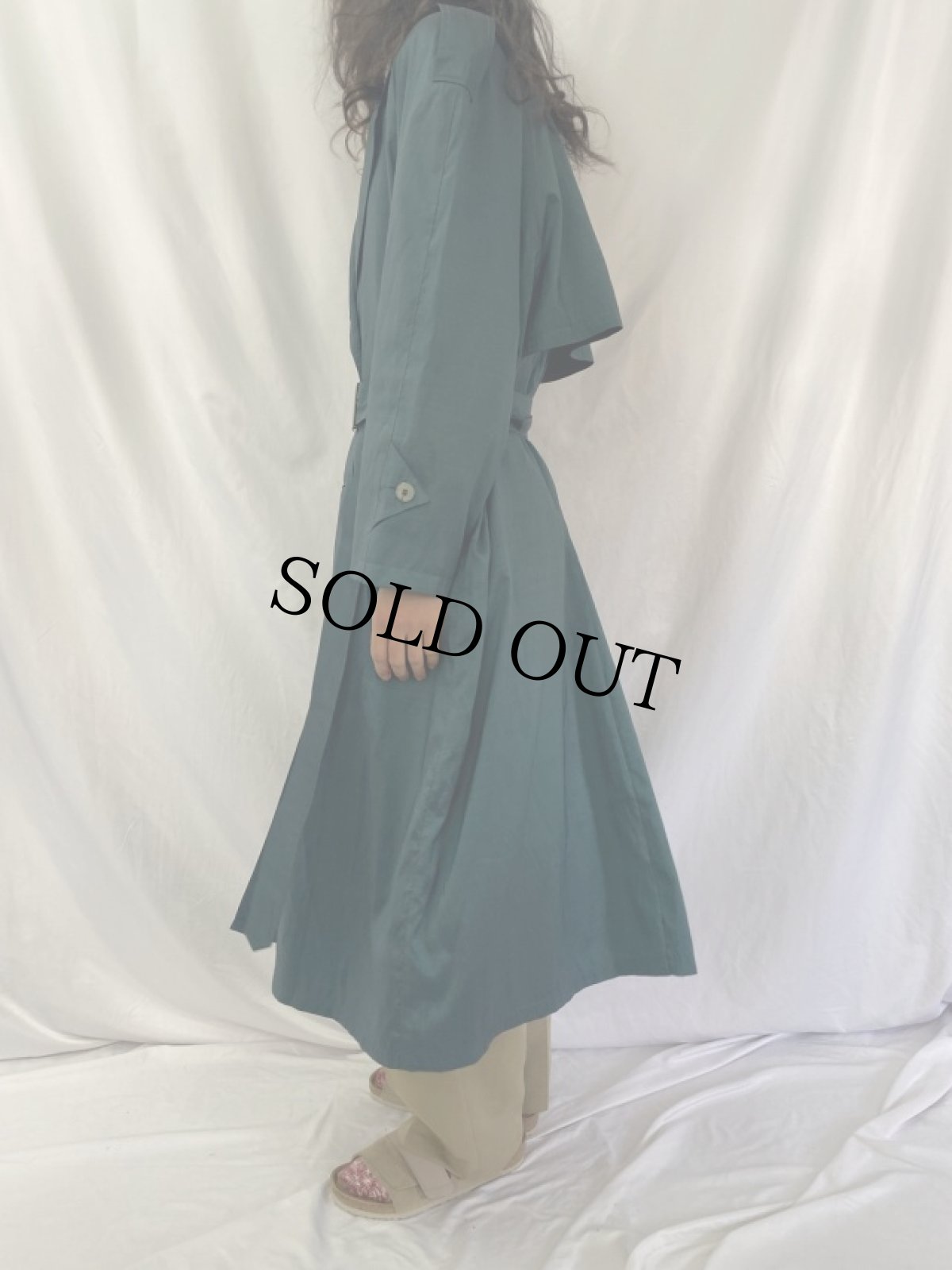 画像3: 80〜90's USA製 玉虫織 トレンチコート (3)