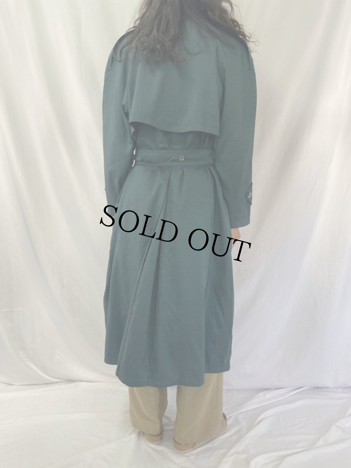 画像4: 80〜90's USA製 玉虫織 トレンチコート (4)