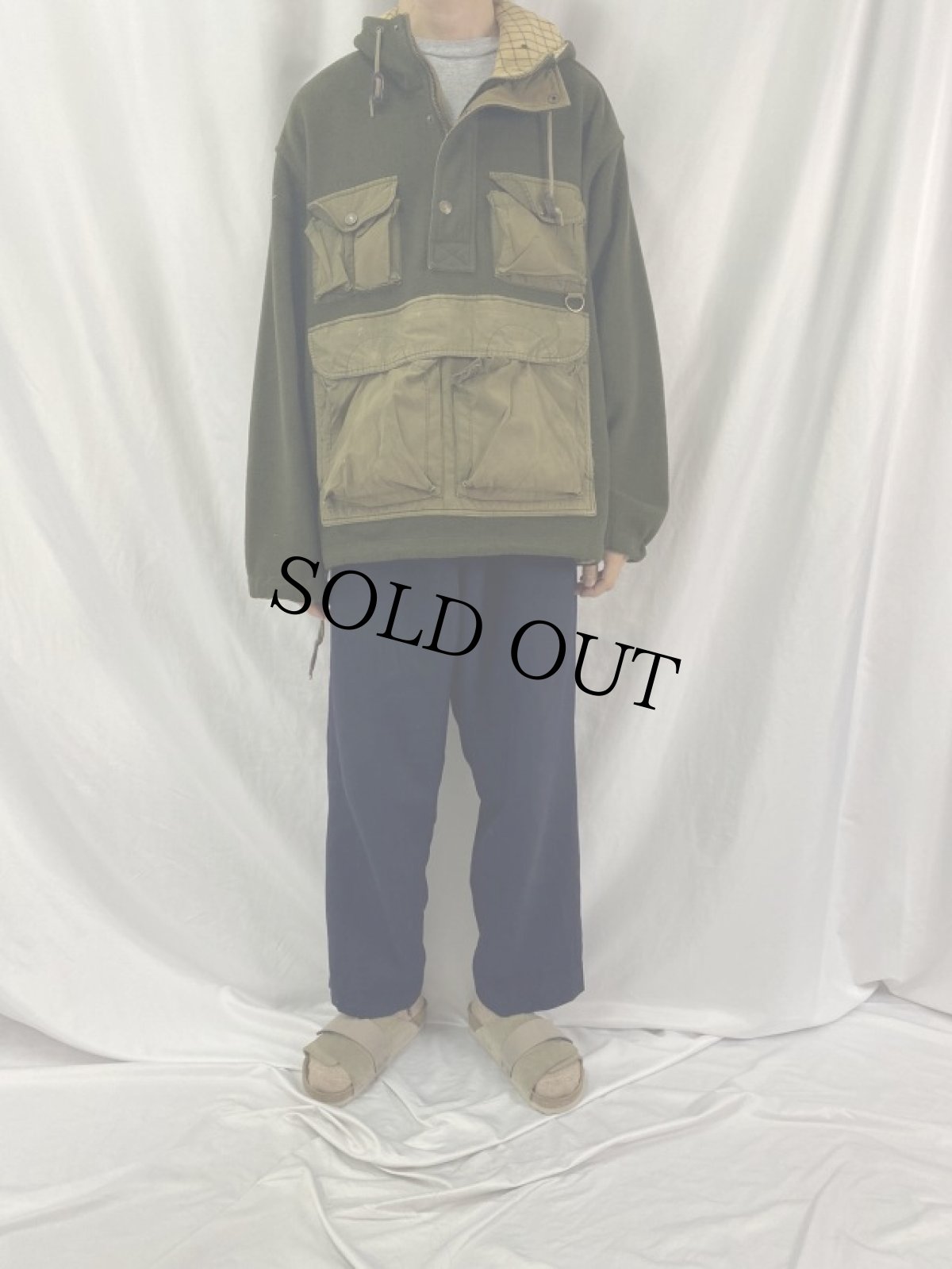 画像2: 90's〜 TOMMY HILFIGER フロントポケット フリースアノラックパーカー (2)