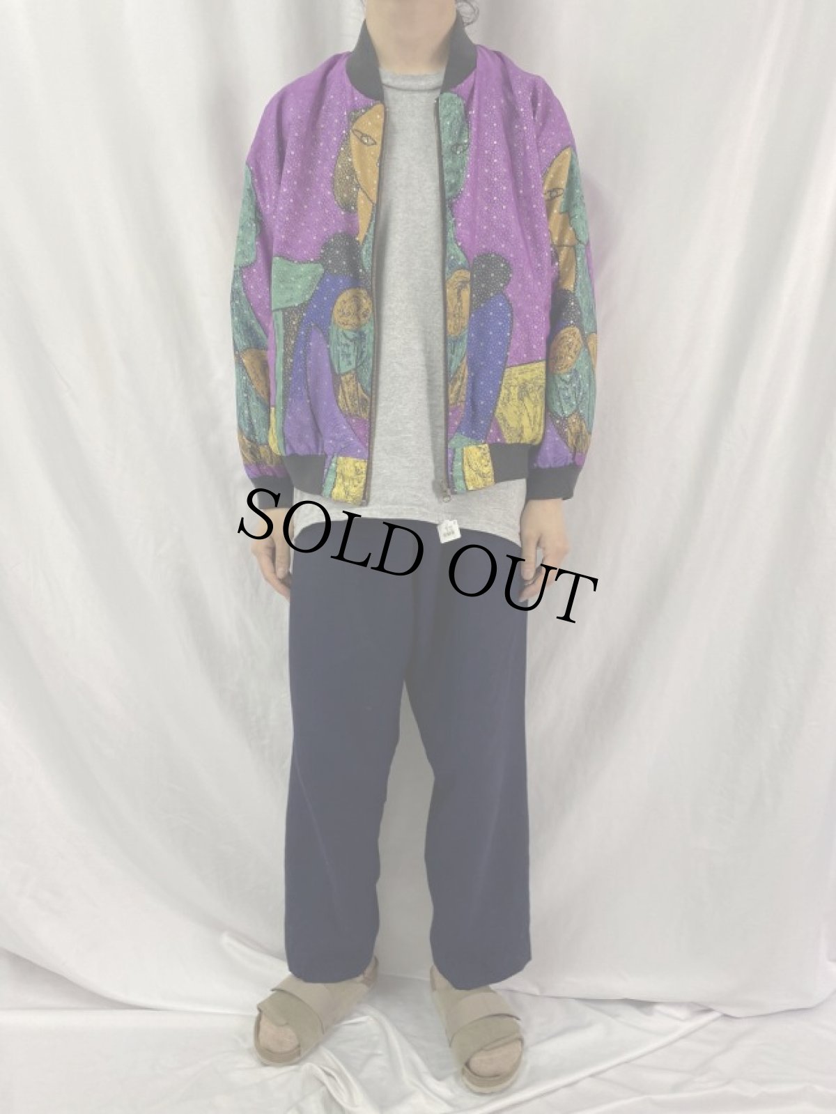 画像2: Picasso アート柄 リバーシブル ジップジャケット (2)