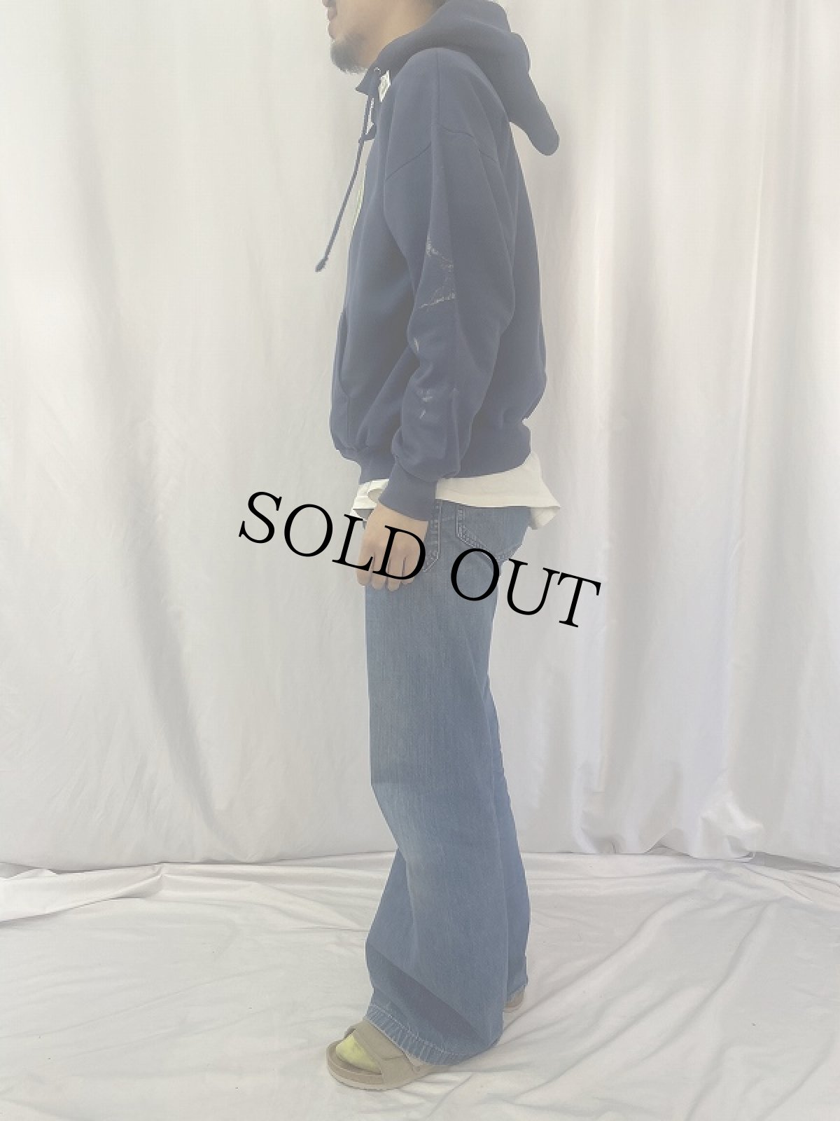 画像3: 90's "One Ball Jay" 袖プリント スウェットフーディー L (3)