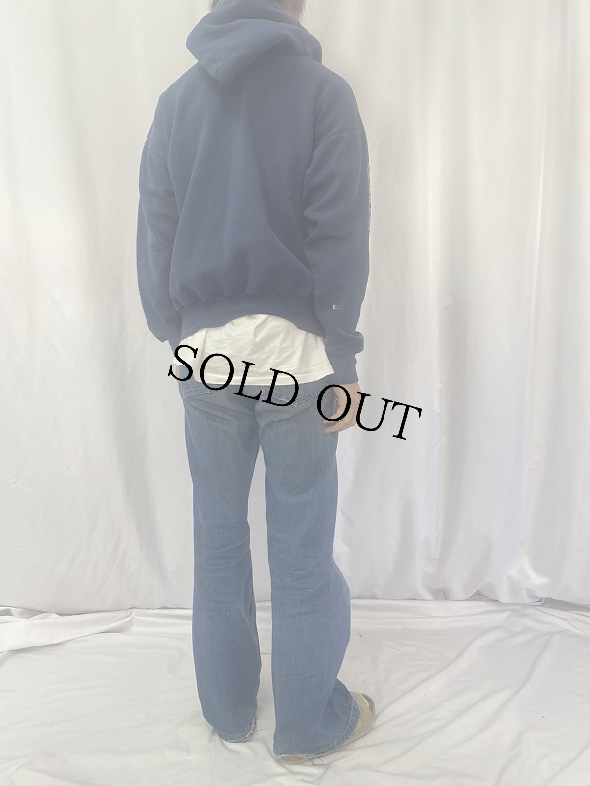 画像4: 90's "One Ball Jay" 袖プリント スウェットフーディー L (4)