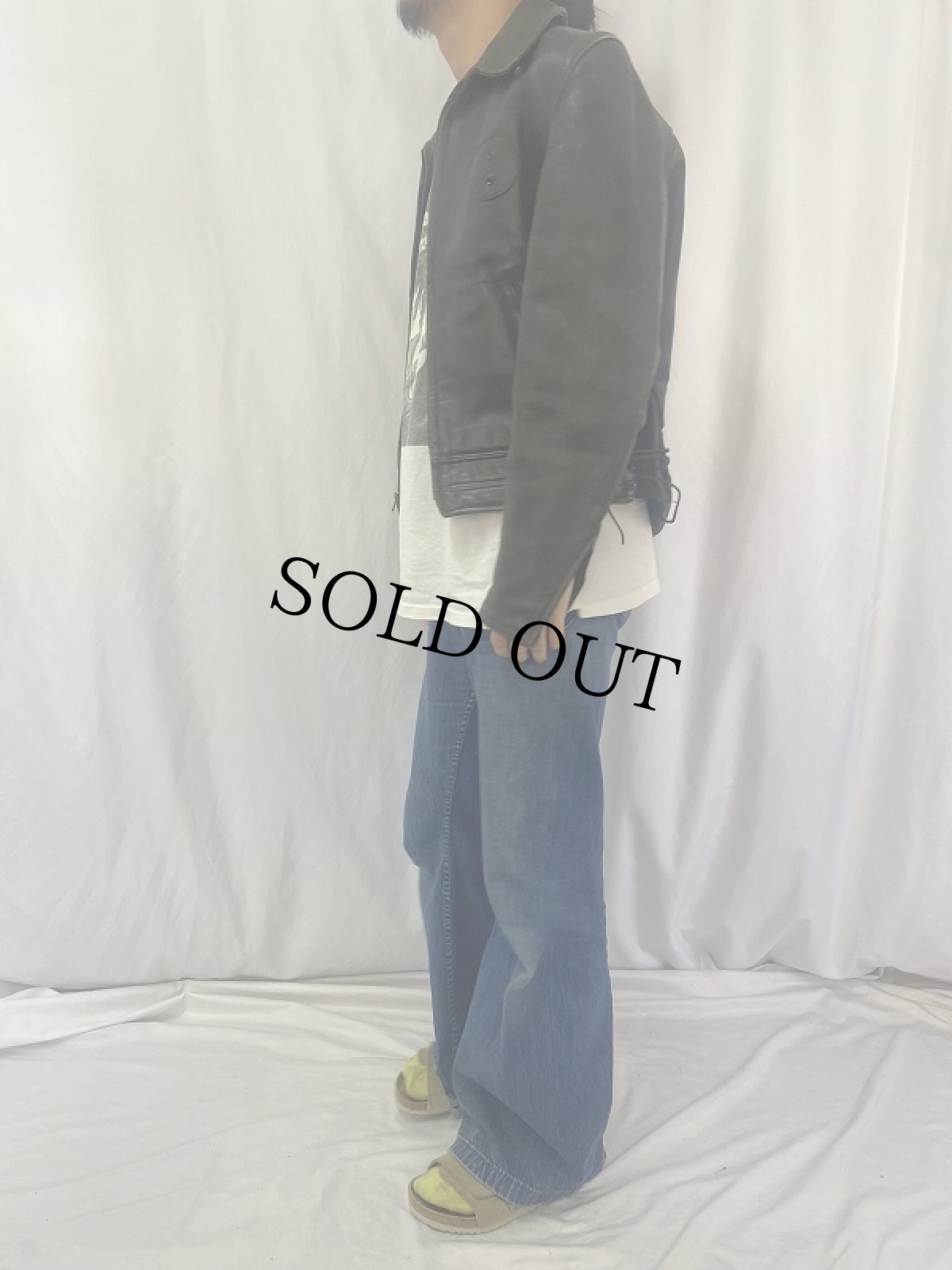 画像3: 40〜50’s STAR GLOVE Leather Co ポリスマンモーターサイクルレザージャケット BLACK (3)