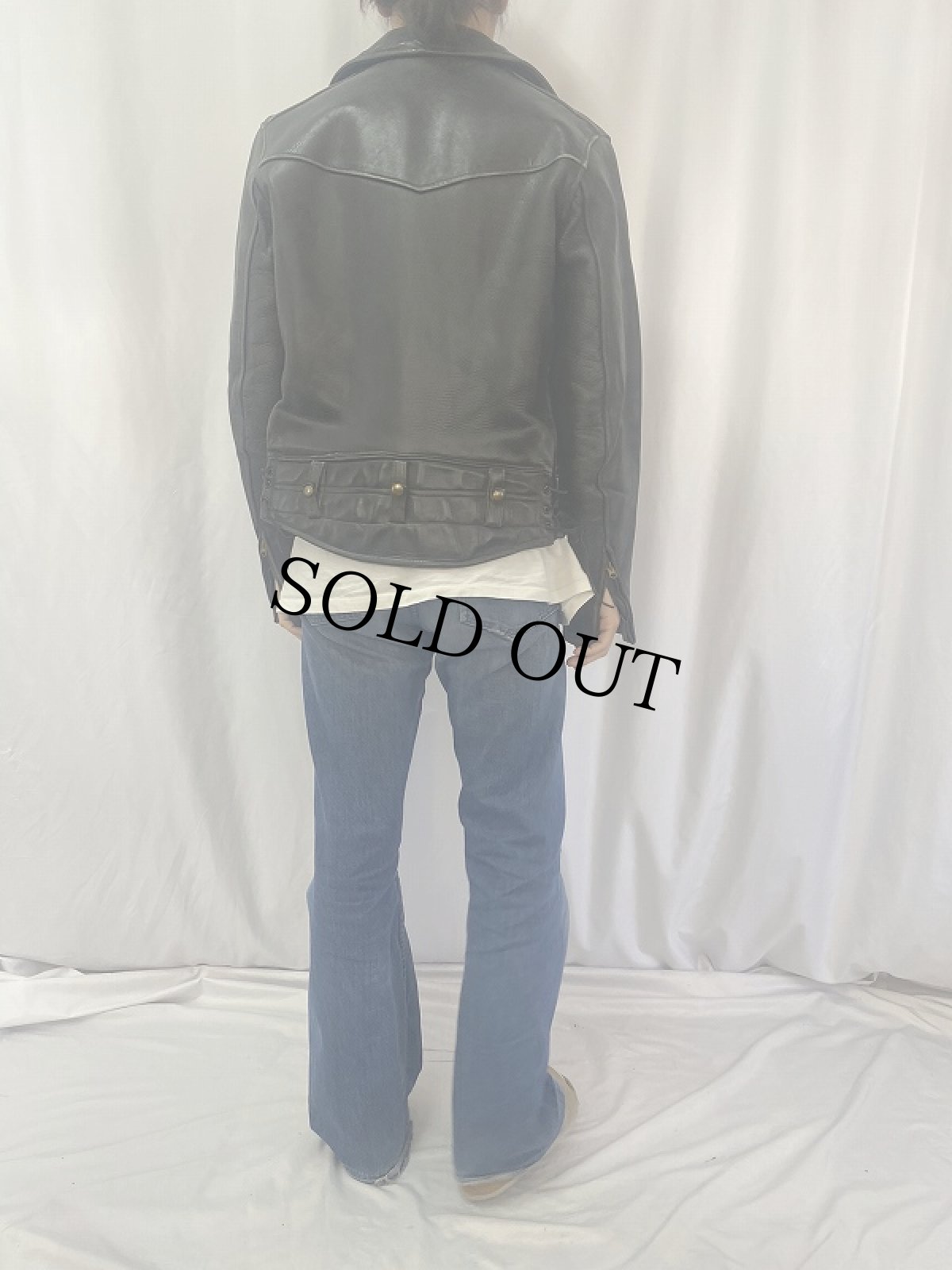 画像4: 40〜50’s STAR GLOVE Leather Co ポリスマンモーターサイクルレザージャケット BLACK (4)