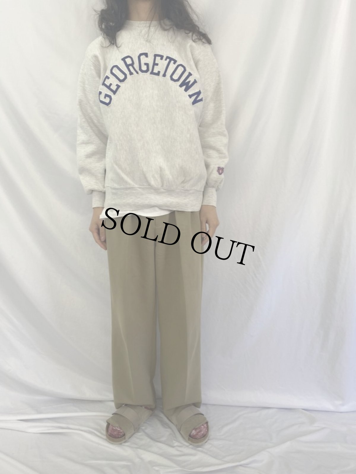 画像2: 90's MV SPORT PRO WEAVE "GEORGETOWN" ワッペン付きスウェット L (2)