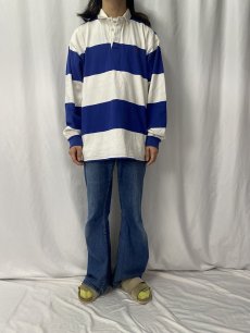 画像2: 90's〜 POLO Ralph Lauren ボーダー柄 ラガーシャツ XL (2)