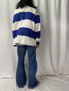 画像4: 90's〜 POLO Ralph Lauren ボーダー柄 ラガーシャツ XL (4)